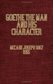 Cover of: Goethe: The Man and His Character