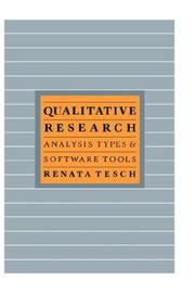 Qualitative research : analysis types and software tools