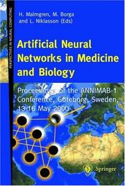 Artificial neural networks in medicine and biology : proceedings of the ANNIMAB-1 Conference, Goteborg, Sweden, 13-16 May 2000