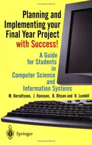 Planning and implementing your final year project - with success! : a guide for students in computer science and information systems