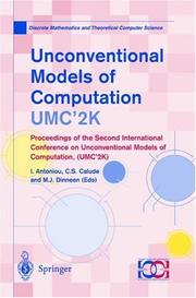 Unconventional models of computation, UMC'2K : proceedings of the second International Conference on Unconventional Models of Computation