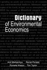 Dictionary of environmental economics