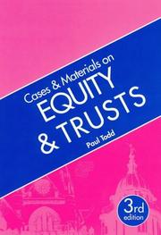 Cases and materials on equity and trusts