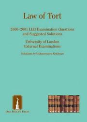 Law of tort : 1998-1999 LLB Examination questions and suggested solutions : University of London external examinations