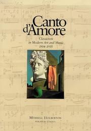 Cover of: Canto D'Amore: Classicism in Modern Art and Music 1914-1935