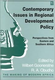 Contemporary issues in regional development policy : perspectives from Eastern and Southern Africa