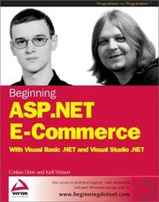 Cover of: Beginning ASP.NET E-Commerce