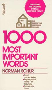 Cover of: 1,000 most important words by Norman W. Schur