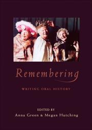 Cover of: Remembering: writing oral history