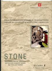 Stone : stone building materials, construction and associated component systems : their decay and treatment