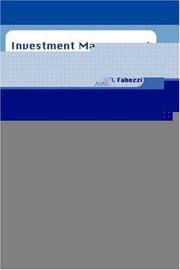 Cover of: Investment Management for Insurers (Frank J. Fabozzi Series) by 