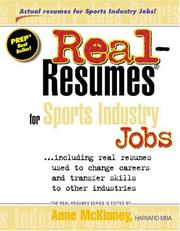 Cover of: Real Resumes for Sports Industry Jobs: including real resumes used to change careers and transfer skills to other industries (Real-Resumes Series)