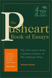 Cover of: The Pushcart Book of Essays by Anthony Brandt