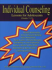 Cover of: Individual Counseling Lessons for Adolescents