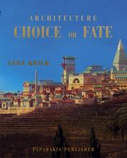 Cover of: Architecture Choice or Fate (Architectural Documents)