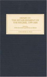 Henry IV : the establishment of the regime, 1399-1406