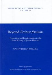 Beyond Écriture féminine : repetition and transformation in the prose writing of Jeanne Hyvrard