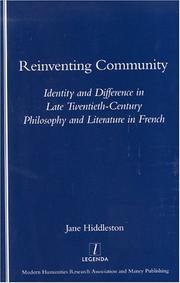 Reinventing community : identity and difference in late twentieth-century philosophy and literature in French