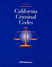 Cover of: California criminal codes