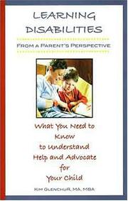 Cover of: Learning Disabilities from a Parent's Perspective by Kim E. Glenchur