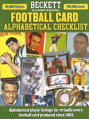 Cover of: Beckett Football Card Alphabetical Checklist