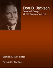 Cover of: Don D. Jackson: selected essays at the dawn of an era