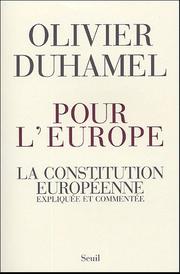 Cover of: Pour l'Europe by Olivier Duhamel