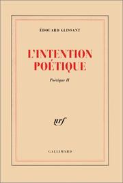Cover of: L' intention poétique