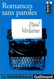 Romances sans paroles by Paul Verlaine