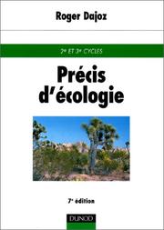 Précis d'écologie by Roger Dajoz