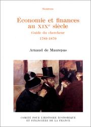 Cover of: Economie et finances au XIXe siècle: guide du chercheur, 1789-1870