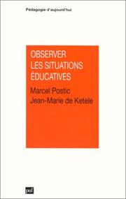 Cover of: Observer les situations éducatives