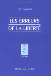 Cover of: Les Erreurs de la liberté by Pierre Grimal