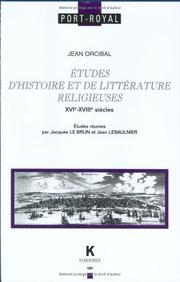 Cover of: Etudes d'histoire et de littérature religieuses: XVIe-XVIIIe siécles