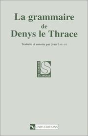 Cover of: La grammaire de Denys le Thrace