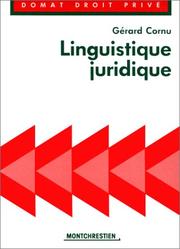 Linguistique juridique by Gérard Cornu