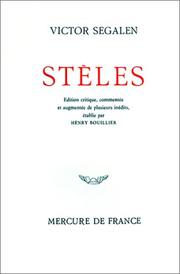 Cover of: Stèles