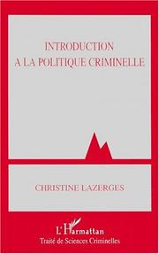 Cover of: Introduction à la politique criminelle