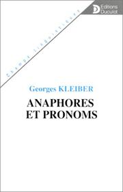 Cover of: Anaphores et pronoms