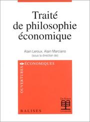 Cover of: Traité de philosophie économique