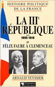 Cover of: IIIe République.