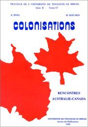Cover of: Colonisations: rencontres Australie-Canada