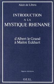 Cover of: Introduction à la mystique rhénane: d'Albert le Grand à maître Eckhart