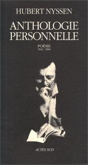 Cover of: Anthologie personnelle: poésie, 1942-1990