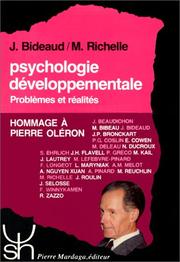 Cover of: Psychologie développementale: problèmes et réalités