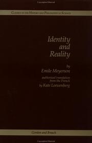 Identité et réalité by Emile Meyerson