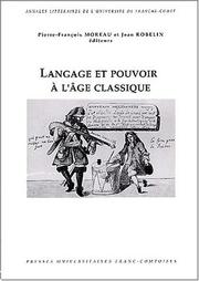 Cover of: Langage et pouvoir à l'âge classique