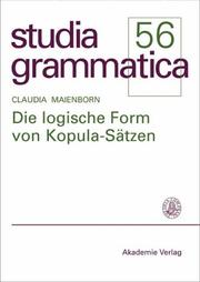 Cover of: Die logische Form von Kopula-Sätzen