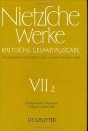 Cover of: Nietzsche Werke: Kristische Gesamtaugabe