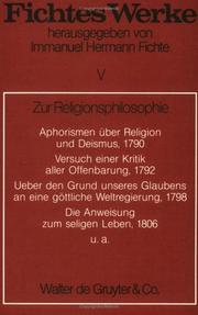 Cover of: Fichtes Werke (11-volume set)